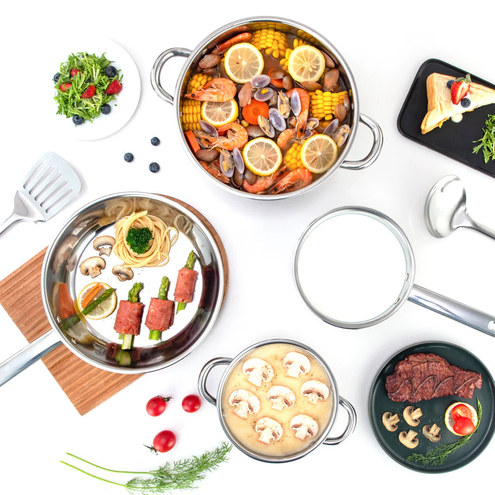 Juego De Ollas En Acero RENAHOUSE 15 Piezas