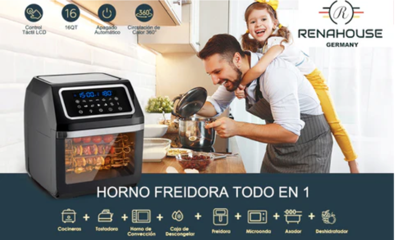 Horno Freidora De Aire Renahouse 12 Litros