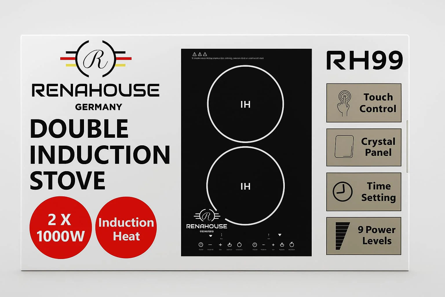 Estufa electrica de inducción diseño Vertical Empotrable RENAHOSE Germany