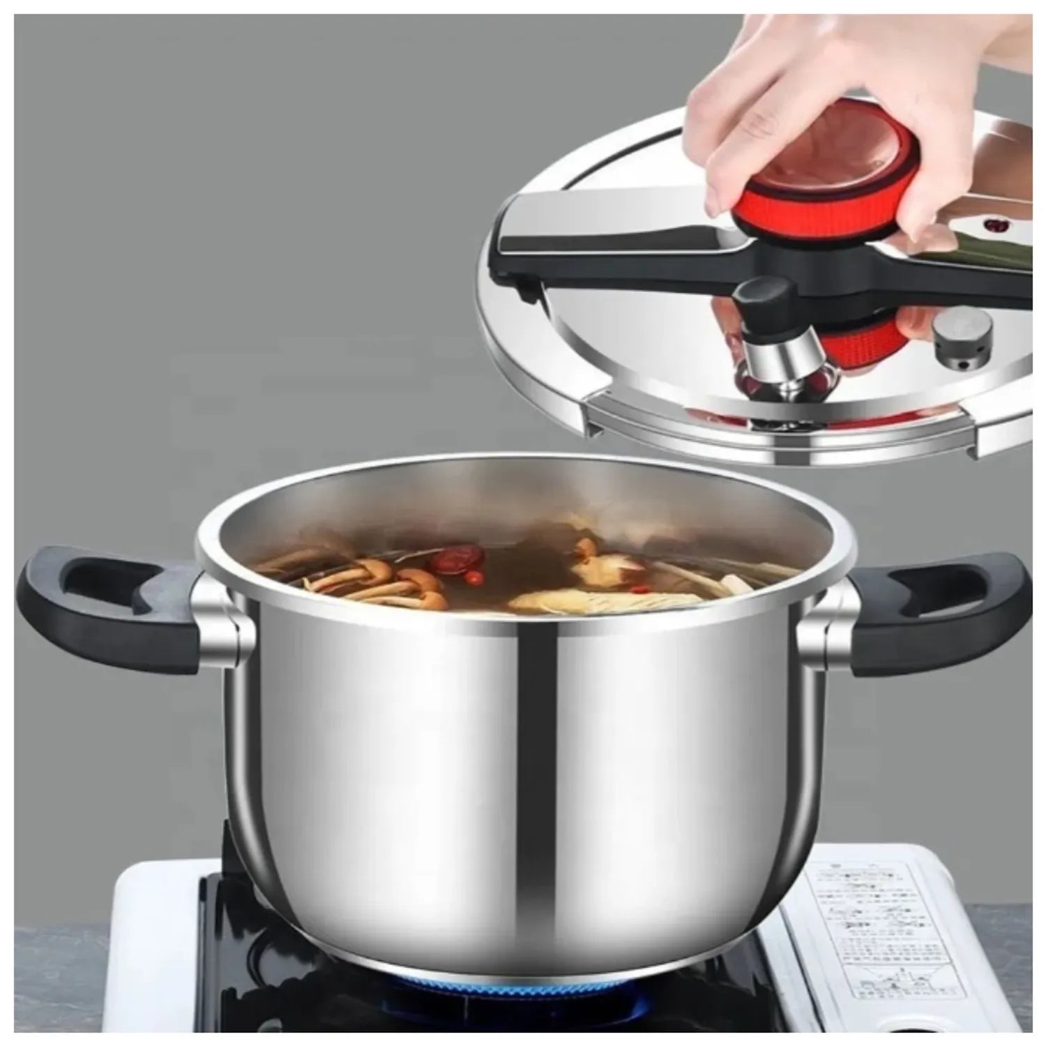 Olla Presión Acero Inoxidable RENAHOUSE 7 Litros Tipo Perilla 304